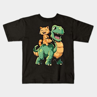 Cat Dinosaur Mix-Up Kids T-Shirt